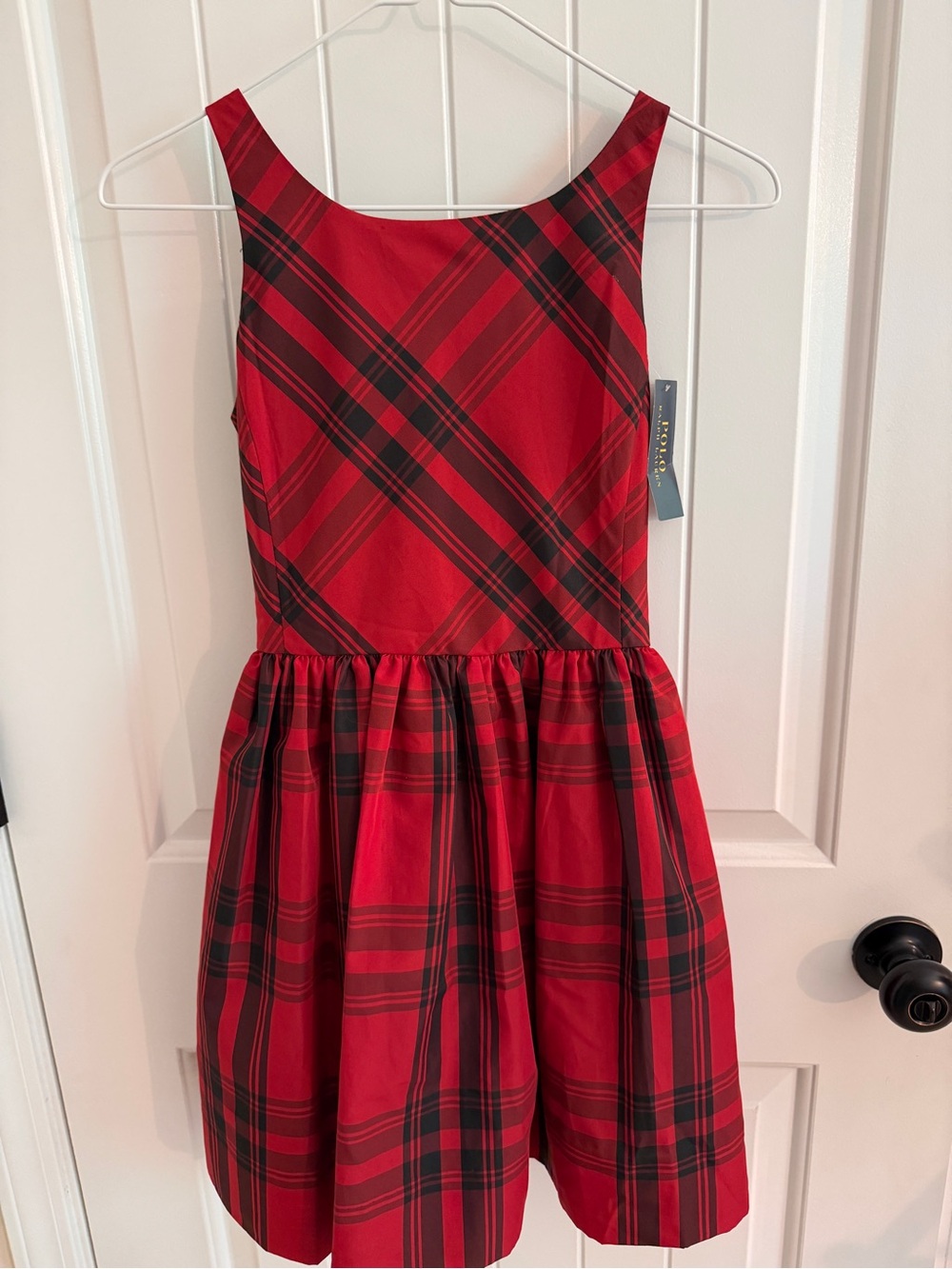 NWT Girls' Polo Red black Plaid Sleeveless Party Dress size 12 Formal
